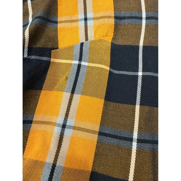 Billy T Plaid Shirt Mustard Black Fall Grunge Casual Lightweight XL - Picture 9 of 12
